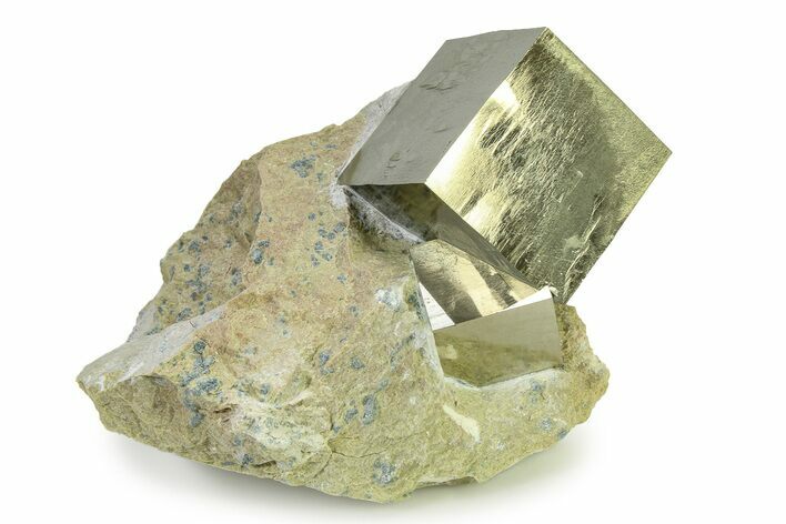 Two Large Natural Pyrite Cube In Rock - Navajun, Spain #325100